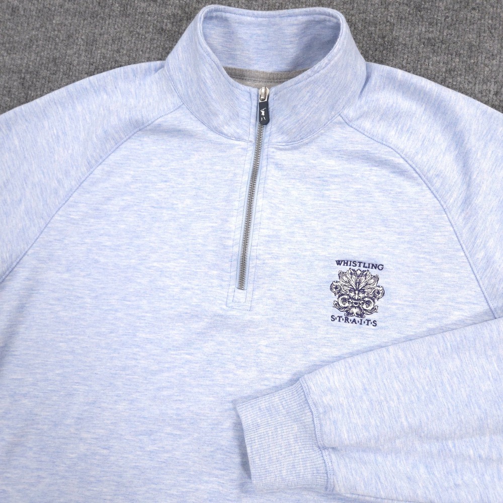 Fairway & Greene Tech Whistling Straits 1/4 Zip Mens L Blue Heather Golf Casual